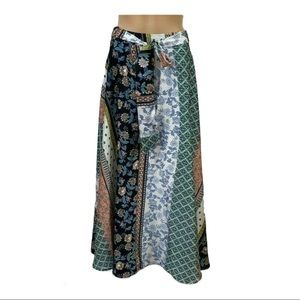 Flint & Moss Floral Geometric Pull On Maxi Skirt L